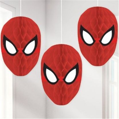 Picture of HONEYCOMB DECORATIONS - SPIDERMAN HEAD X 3pcs