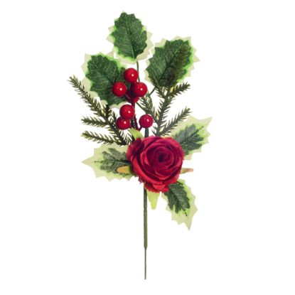 Picture of 26cm ROSE AND HOLLY PICK RED