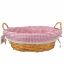 Picture of 35cm OVAL GINGHAM CLOTH LINED BASKET LIGHT PINK