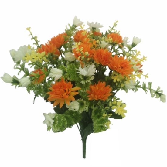 Picture of 44cm SPIKY CHRYSANTHEMUM BUSH ORANGE/IVORY