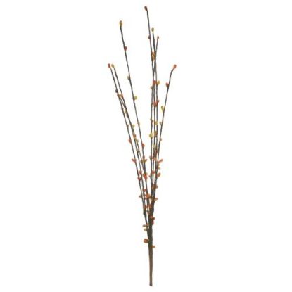 Picture of 39cm ORANGE/YELLOW BEAD SPRAY ON BROWN STEM X 144pcs