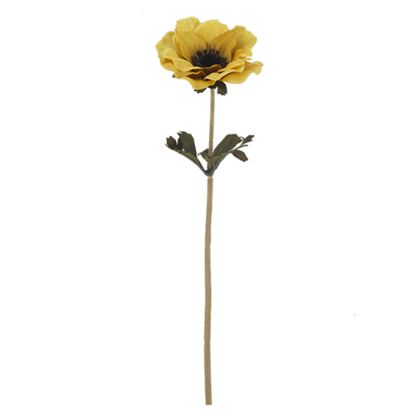 Picture of 35cm SINGLE ANEMONE DRY COLOUR MUSTARD