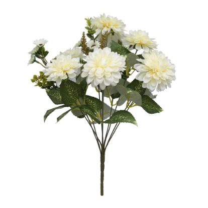 Picture of 45cm DAHLIA AND MINI DAISY BUSH IVORY