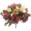 Picture of 37cm PEONY ROSE AND SUCCULENT MIXED BUSH MAUVE/PINK
