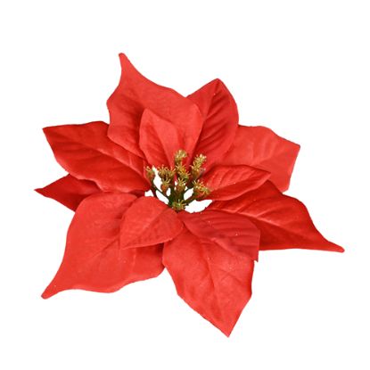Picture of 17cm SINGLE POINSETTIA HEAD RED/GOLD X 12pcs