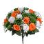 Picture of 40cm ROSEBUD BUSH WITH GYP (24 HEADS) ORANGE/WHITE/GREEN
