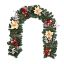 Picture of 183cm (72 INCH) MAGNOLIA BAUBLE AND FOLIAGE GARLAND WITH BOWS CHAMPAGNE/BURGUNDY