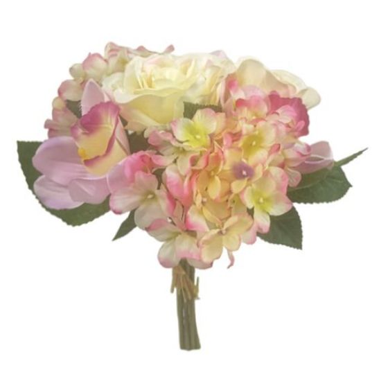 Picture of 32cm ROSE HYDRANGEA AND ORCHID BOUQUET PINK