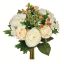 Picture of 34cm CAMELLIA ROSE AND HYPERICUM BOUQUET IVORY