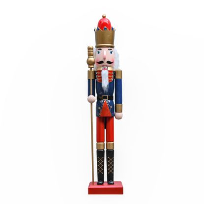 Picture of 120cm WOODEN CHRISTMAS NUTCRACKER FIGURE RED/BLUE/WHITE