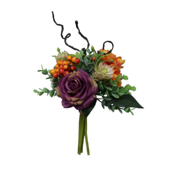 Picture of 33cm ROSE & BERRY BUNDLE PURPLE/ORANGE