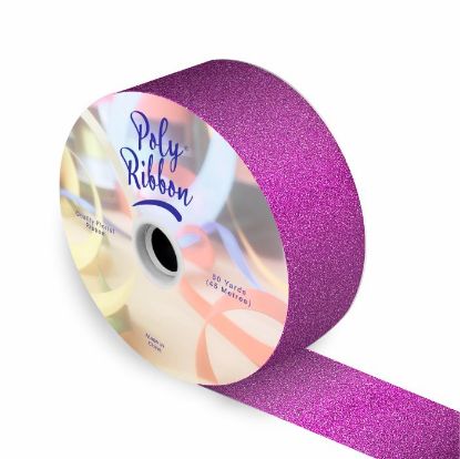 Picture of 50mm (2 INCH) POLY RIBBON X 50 YARDS GLITTER PINK