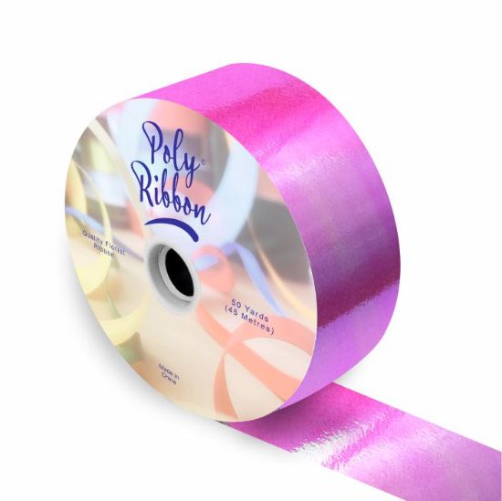 Picture of 50mm (2 INCH) POLY RIBBON X 50 YARDS IRIDESCENT PINK