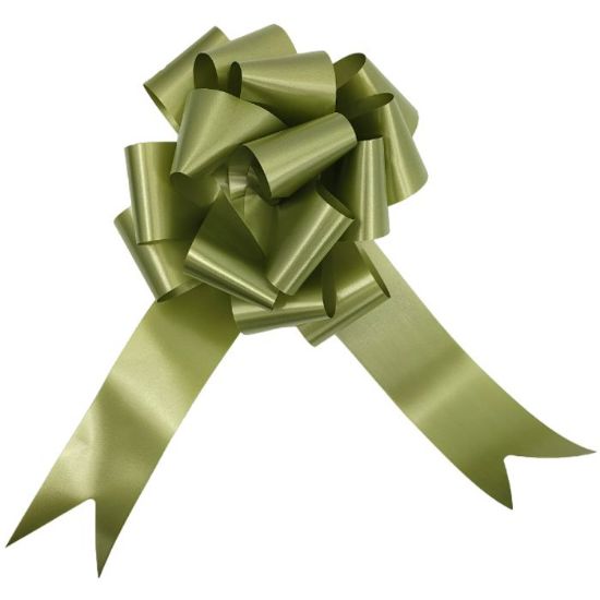 Picture of POLY RIBBON PULL BOWS 50mm X 20pcs MOSS GREEN