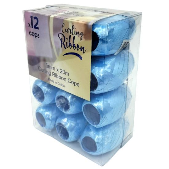 Picture of CURLING RIBBON COPS 5mm X 20m X 12pcs LIGHT BLUE