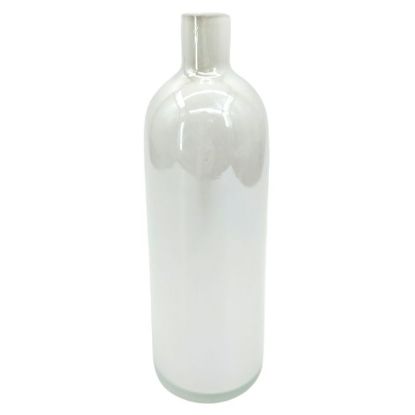Picture of 22cm GLASS VASE WITH BOTTLE NECK LUSTRE WHITE X 4pcs