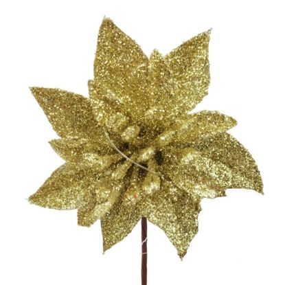 Picture of 12cm SINGLE POINSETTIA GOLD X 48pcs