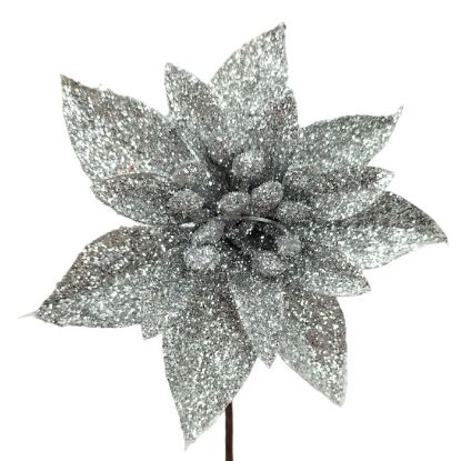 Picture of 12cm SINGLE POINSETTIA SILVER X 48pcs