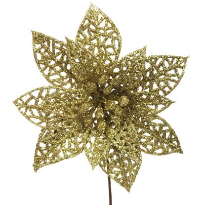 Picture of 12cm SINGLE POINSETTIA GOLD X 48pcs