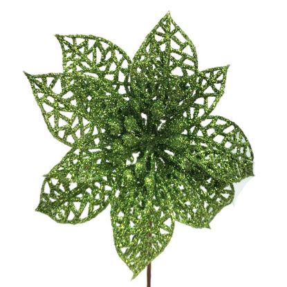 Picture of 12cm SINGLE POINSETTIA GREEN X 48pcs