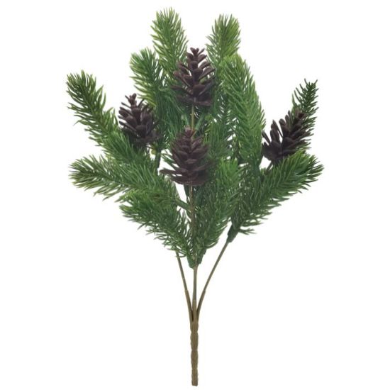 Picture of 32cm SPRUCE BUSH WITH CONES GREEN