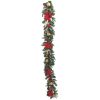 Picture of 183cm (72 INCH) MIXED CHRISTMAS GARLAND WITH POINSETTIAS RED/GOLD