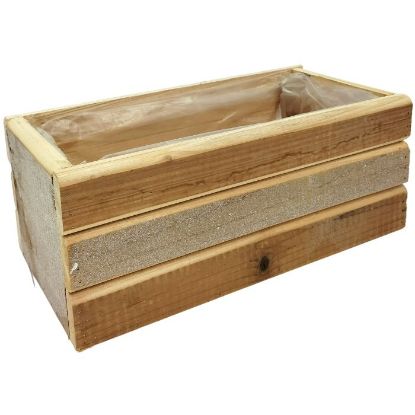 Picture of 30cm RECTANGULAR WOODEN PLANTER WITH PLASTIC LINING x 12pcs