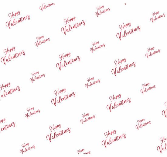 Picture of CELLOPHANE  ROLL 80cm X 100met HAPPY VALENTINES RED