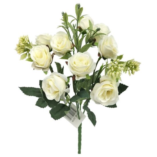 Picture of 30cm MINI ROSE & BERRY BUSH IVORY