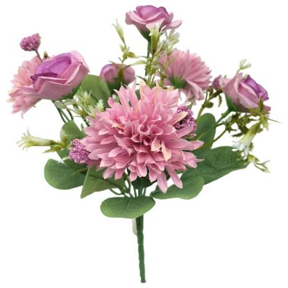 Picture of 29cm SPIKY MUM & ROSE MIXED BUSH CERISE