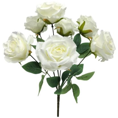 Picture of 43cm ROSE BUSH (7 HEADS) IVORY