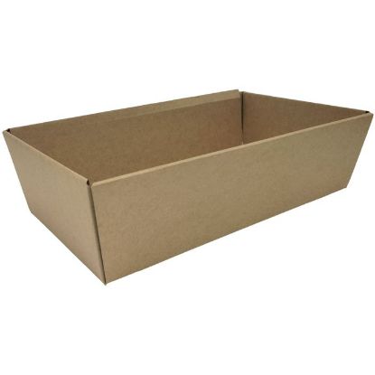 Picture of 28 X 18cm MEDIUM HAMPER TRAY NATURAL KRAFT X 30pcs