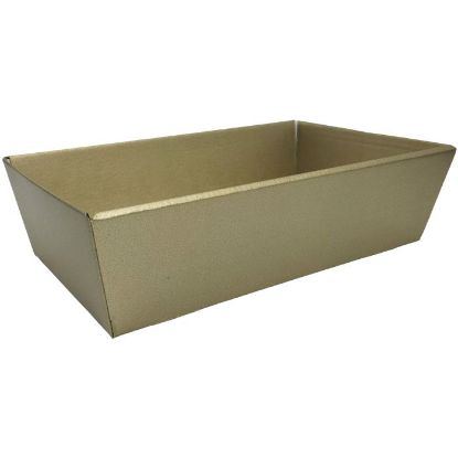 Picture of 28 X 18cm MEDIUM HAMPER TRAY GOLD X 30pcs