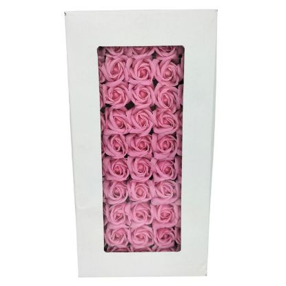 Picture of SINGLE SCENTED SOAP ROSE FLOWER HEAD IN DISPLAY BOX PINK X 50pcs