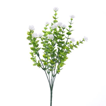 Picture of 35cm PLASTIC BLOSSOM BUSH WHITE