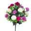 Picture of 50cm SPIKY MUM BUSH WITH FOLIAGE IVORY/LILAC/PURPLE