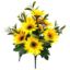 Picture of 38cm SUNFLOWER BUSH (12 HEADS) WITH FOLIAGE YELLOW