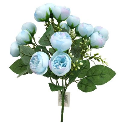 Picture of 31cm PEONY & BERRY BUSH (15 HEADS) LIGHT BLUE