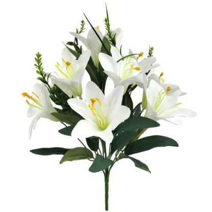 Picture of 38cm EASTER LILY BUSH (9 HEADS) IVORY