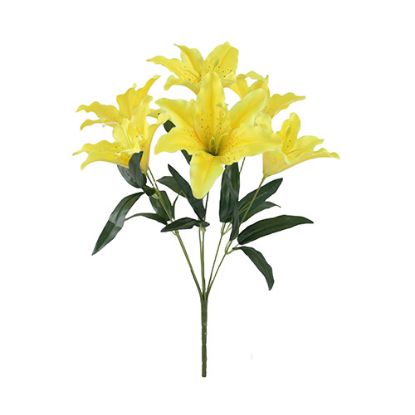 Picture of 44cm LILY BUSH (7 HEADS) YELLOW