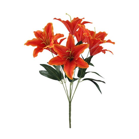 Picture of 44cm LILY BUSH (7 HEADS) ORANGE