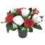 Picture of CEMETERY POT WITH ROSEBUDS AND GYP (12 HEADS) RED/IVORY