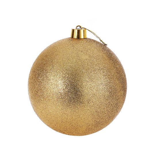 Picture of 30cm CHRISTMAS BAUBLE GLITTERED GOLD