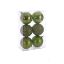 Picture of 10cm CHRISTMAS BAUBLES ASSORTED OLIVE GREEN X 6pcs
