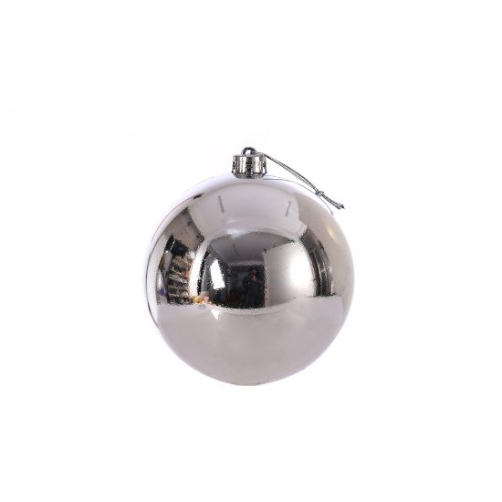 Picture of 15cm CHRISTMAS BAUBLE SHINY SILVER