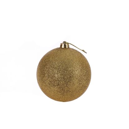 Picture of 15cm CHRISTMAS BAUBLE GLITTERED GOLD