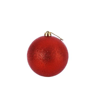 Picture of 15cm CHRISTMAS BAUBLE GLITTERED RED