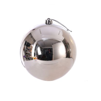 Picture of 20cm CHRISTMAS BAUBLE SHINY SILVER