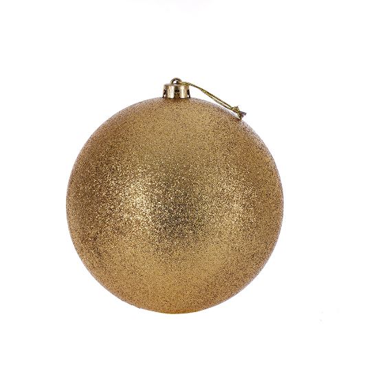 Picture of 20cm CHRISTMAS BAUBLE GLITTERED GOLD