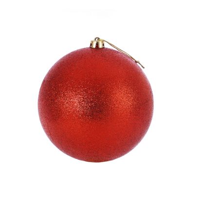 Picture of 20cm CHRISTMAS BAUBLE GLITTERED RED